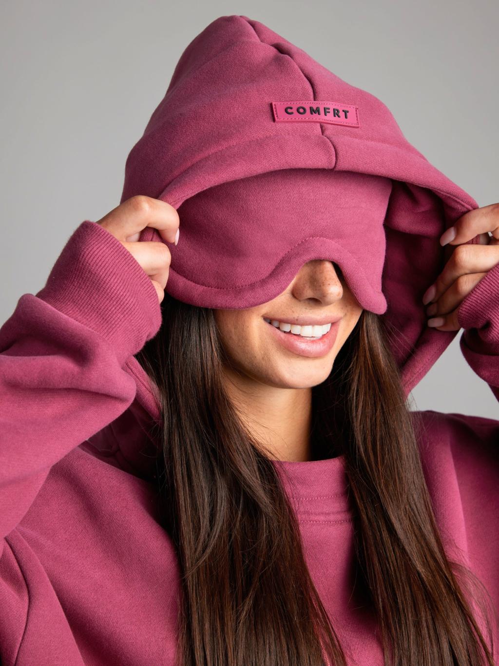 Oversized Travel Hoodie with Built-In Eye Mask