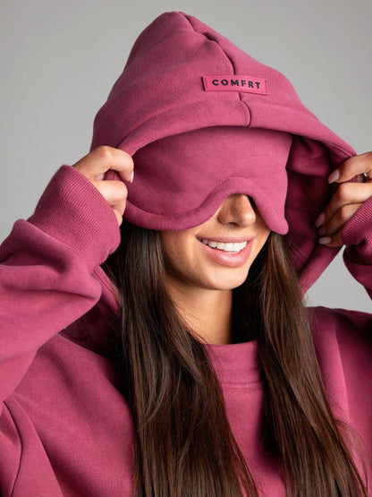 Oversized Travel Hoodie with Built-In Eye Mask
