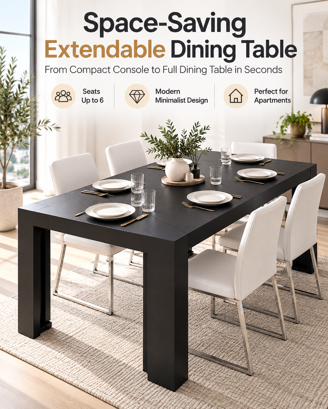 Extendable Console Dining Table – Smart Space-Saving Design